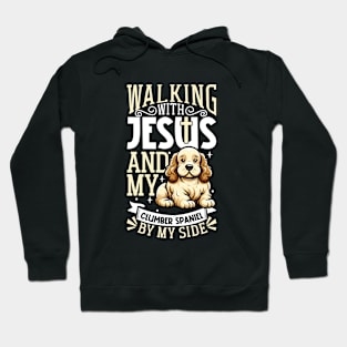 Jesus and dog - Clumber Spaniel Hoodie